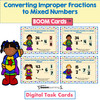 Converting Improper Fractions to Mixed Numbers Boom Cards