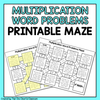 Multiplication Word Problems Printable Maze Activity
