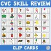 CVC Words, Short Vowels  Clip Cards 