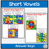 Color by Code Worksheets with Picture Cards CVC Short Vowel 