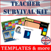 Teacher Survival Kit | Editable templates and more | FREEBIE