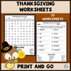 Thanksgiving Worksheets for Morning Work - Print & Go