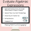 Evaluate Algebraic Expressions Digital Zoom Out Activity