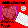 Valentine's Day Math Puzzle - Adding Decimals