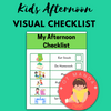 Kids Afternoon Visual Schedule Checklist | Occupational Therapy Daily Routines