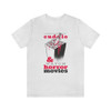 "Cuddle and Watch Horror Movies" Crew Neck T-shirt