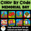 Memorial Day Color By Number Clipart | Memorial Day Clip Art | Patriotic Clipart