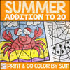 Summer Color By Number Addition to 20