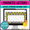 Magnetic letters sorting activity mat in Google Jamboard