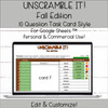 Template for Google Sheets - 10 Question Digital Activity - Self-Grading - Fall