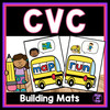 Back to School CVC Word Building Mats | Science of Reading Phonemic Awareness