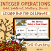 Integer Operations Practice | Fall Theme Escape Activity | Self-checking