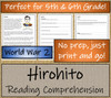 Hirohito Close Reading Activity | 5th & 6th Grade 