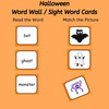 Halloween Sight Word Spelling Scramble Worksheets, Task Cards, Word Wall, Flash Cards