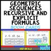 Geometric Sequences: Recursive and Explicit Formulas - Digital BOOM Cards - 20 Problems