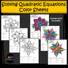 Solving Quadratic Equations Color by Number Worksheets