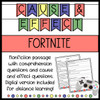 Distance Learning Fortnite Nonfiction Reading Comprehension Cause and Effect