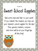 Owl Themed Classroom Rewards Catalog