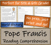 Pope Francis Close Reading Activity | 5th Grade & 6th Grade