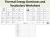 Vocabulary Dominoes: Thermal Energy and Energy Transfer NGSS MS-PS-3-3 and 3-4