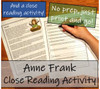 Anne Frank - 5th & 6th Grade Close Read & Biography Writing Bundle