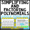 Simplifying and Factoring Polynomials: Google Forms Quiz - 31 Problems