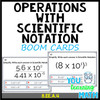 Operations with Numbers in Scientific Notation: Digital BOOM Cards 20 Problems