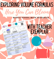 Exploring Volume Formulas. - Student Self Discovery.