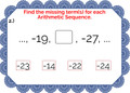 Arithmetic Sequences: Finding the missing term(s) - Digital BOOM Cards