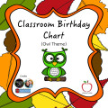 Classroom Birthday Chart - Owl Theme