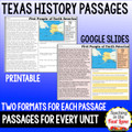 Texas History Passages Growing Bundle {Printable and Digital} Distance Learning