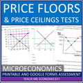 Price Floors Price Ceilings Economics Test Economic Printable or Google Forms