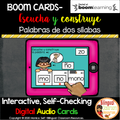 BOOM Cards Escucha y construye palabras de dos sílabas. Distance learning