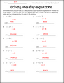 Valentine's Day One Step Equations Coloring Activity