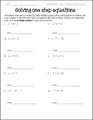 Valentine's Day One Step Equations Coloring Activity