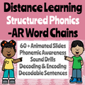 Distance Learning Structured Phonics -AR Word Chains R-Contolled Vowel (Remote Ready Resource)