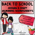 Adding 2 Digit Numbers Worksheets - Back to School Themed