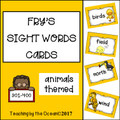 Fry's Sight Words Cards - Animals Themed (fourth hundred)