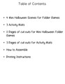 Table of Contents for Halloween File Folder Games