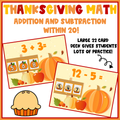Thanksgiving Math Addition and Subtraction Within 20