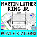 Martin Luther King Jr. PUZZLE STATIONS : Civil Rights, Black History or MLK Day