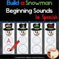 FREE Build a Snowman Beginning Sounds In Spanish-Sonidos Iniciales