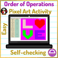 Valentine's Day Order of Operations Easy Pixel Art Activity Google Sheets