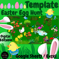 DIGITAL TEMPLATE Easter Egg Hunt | Scavenger Hunt Pixel Art | Spring activity