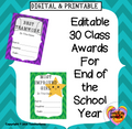 End of the Year Countdown, Reflection Fun & Class Awards Bundle
