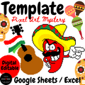 Cinco de Mayo activity Pixel Art Mystery Picture | May DIGITAL Template Editable