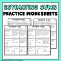 Estimating Sums Worksheets