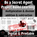 Be a Secret Agent 3rd 4th grade End of the Year Math PBL Project Based Learning