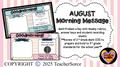 August Editable Morning Message (Math Solve It's)
