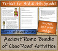 Ancient Rome Close Reading Activity Bundle 3rd Grade & 4th Grade